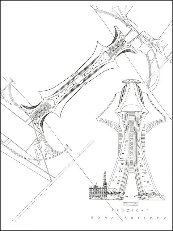 Dirk Coopman, Antwerp, stad aan de stroom, city on the river, De Ring, The ring, Buildings with bridges, Centre Beaubourg