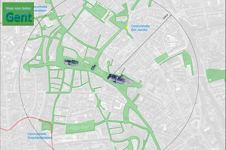 Dirk Coopman Architectenbureau Architect stadscentrum Gent public traffic openbaar vervoer Gent publieke ruimte stadsontwikkeling STOP principe voetgangersgebied World heritage Ghent Erfgoed Gent Historisch Patrimonium