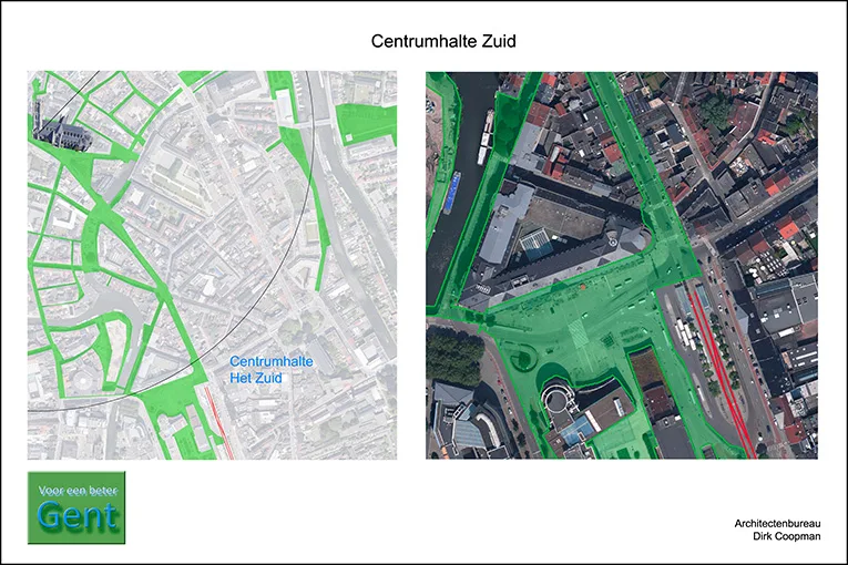 Dirk Coopman Architectenbureau Architect stadscentrum Gent public traffic openbaar vervoer Gent publieke ruimte stadsontwikkeling STOP principe voetgangersgebied World heritage Ghent Erfgoed Gent Historisch Patrimonium