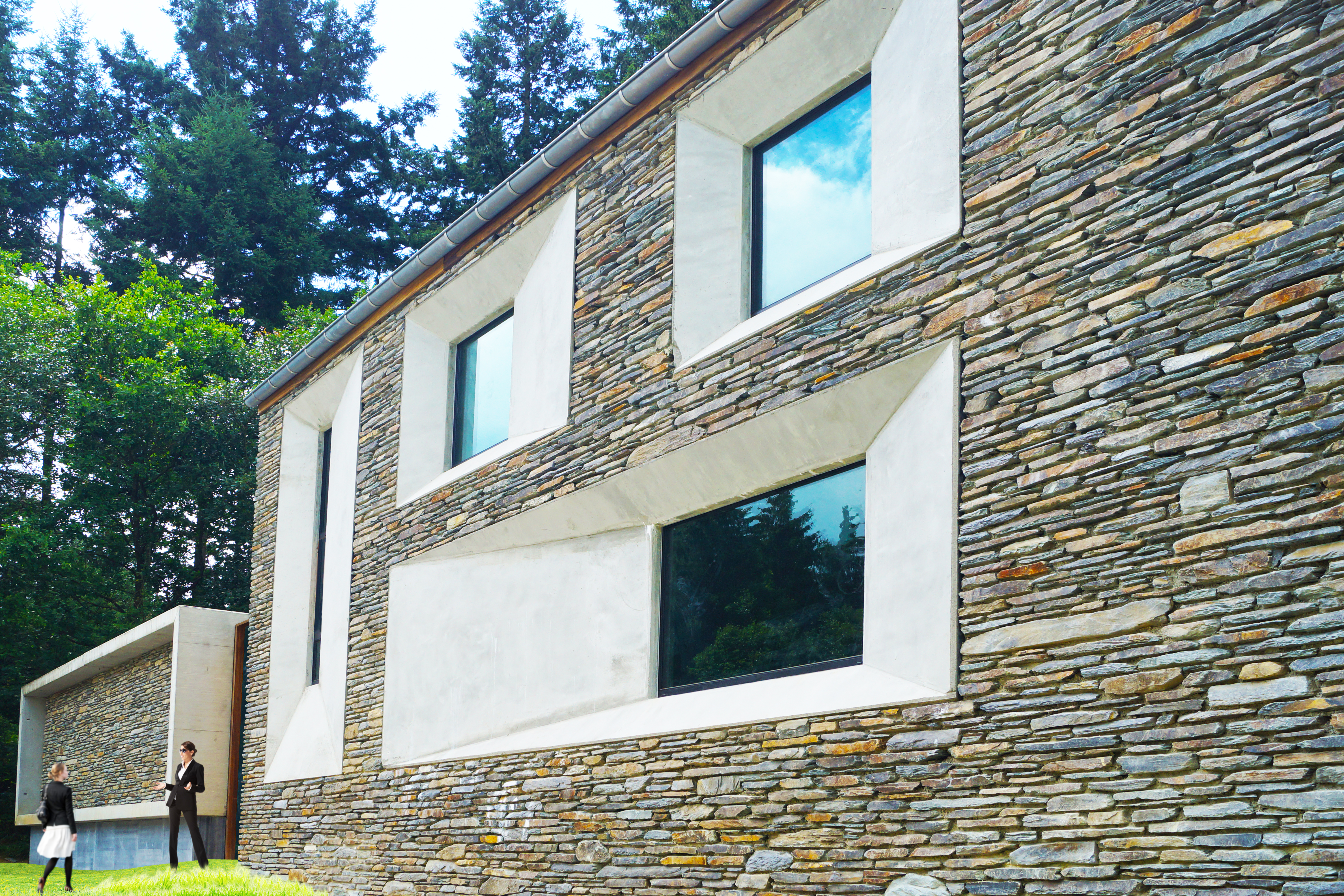 Dirk Coopman, architectenbureau, architect, nieuwbouw, natuursteen, Ardennen, wilde steen, shiste, grés, zandsteen, schalie, Vielsalm, contemporary house, hedendaags wonen, architectural firm, new construction, natural stone, Ardennes, wild stone, sandstone, shale, contemporary house