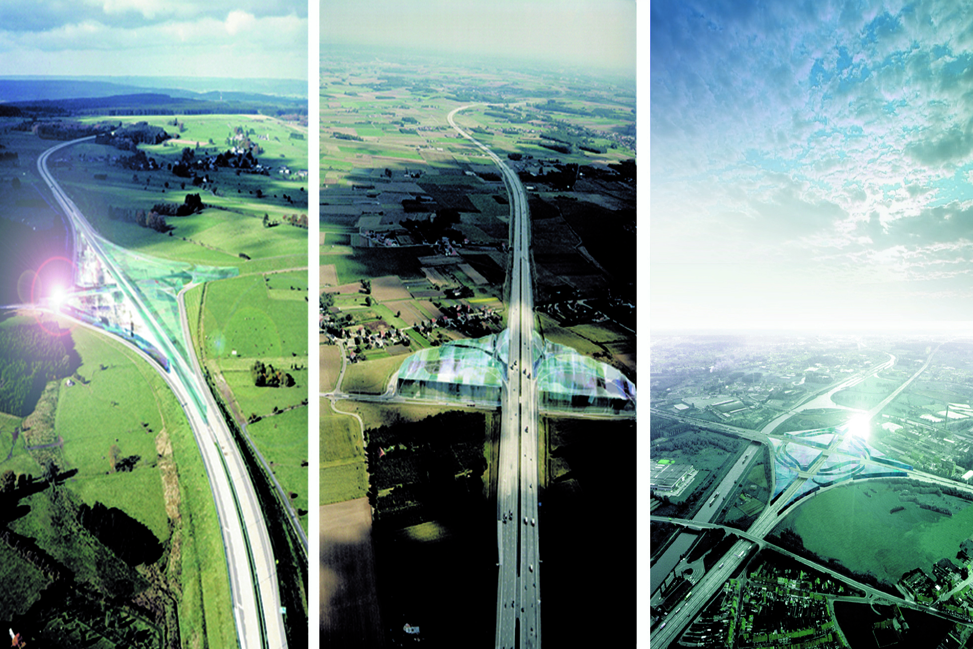 Dirk Coopman, Architect, Intercity highway, economy, underground emission transport, liquid waste, gaseous waste and solid waste, urban planning , autostrade, automated transport, motorway, autoroute, industrial zones, industrial areas, ecology, motorway junction, motorway intersection, bleu banana logistics becomes green banana