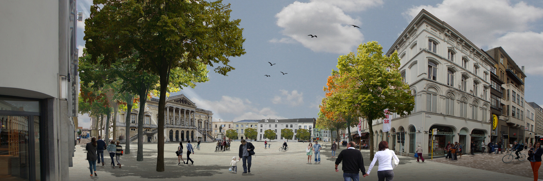 Dirk Coopman, architect, stedenbouw, stadsplanning, ruimtelijke ordening, Gent, Koophandelsplein, rechtbank, Veldstraat, stadsontwerp, bomen in de stad, landschap architectuur, urban design, urban planning, spatial planning, Ghent,  urban design, trees in the city, landscape architecture